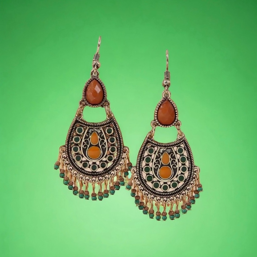 Bohemian Beaded Gypsy Tassel Drop‎ Earrings